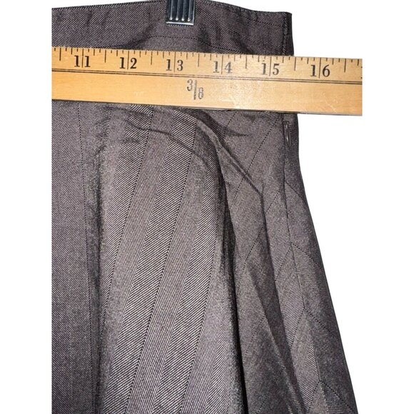 Grace Elements A-Line Midi Skirt Size 12 Gray Herringbone Pattern Polyester Blen - Picture 5 of 6